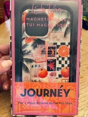 Isla Rae Journey - Magnetic iPhone Case – Pink Tropical Orange Design